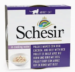 שזיר רצועות פילה בקר ועוף באורז מוקרם Schesir