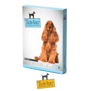 Tick-tac קולר נגד קרציות, לכלבים במשקל 10-25 ק"ג. צבע: שחור, קרם