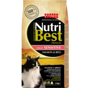 Nutribest Sensitive, אוכל חתולים. סלמון ואורז