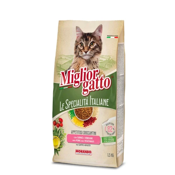 Le Specialita Italiana, אוכל לחתולים בטעם חזיר וירקות 1.5 ק"ג