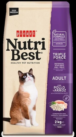 Nutribest, אוכל חתולים. עוף ואורז 2 ק"ג