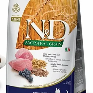 N&D כלב מיני בוגר כבש, אוכמניות ושיבולת שועל 2.5 ק"ג