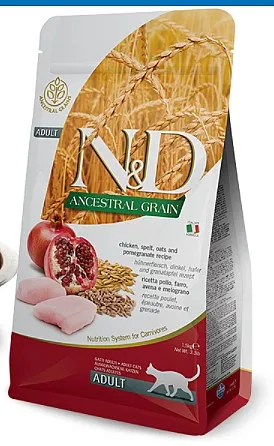 N&D חתול בוגר עוף ורימון 1.5 ק"ג