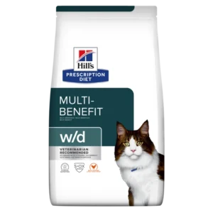 w/d | Hill's Prescription Diet מולטי בנפיט לחתול, 3 ק"ג (עם עוף)