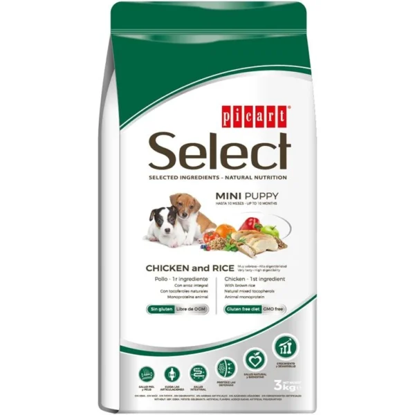 Select Menu סלקט מניו 8 ק"ג מזון יבש לגורי כלבים מגזע קטן (פאפי סמול בריד)