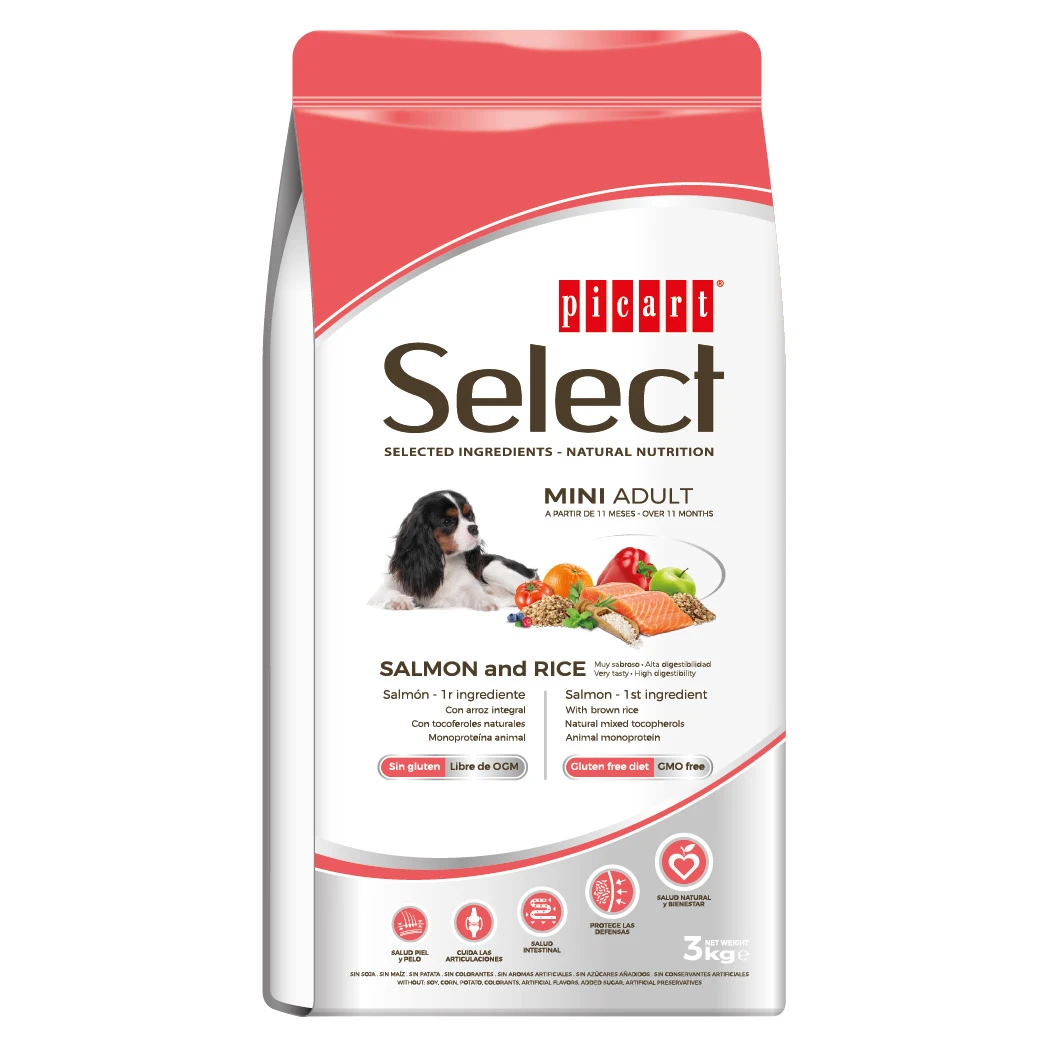 Select Menu סלקט מניו 8 ק"ג מזון יבש לכלבים בוגרים מגזע קטן (סלמון מיני)