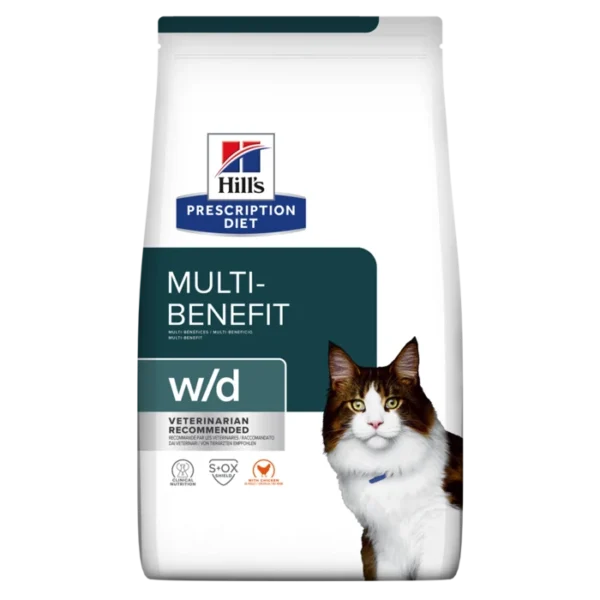 w/d | Hill's Prescription Diet מולטי בנפיט לחתול, 3 ק"ג (עם עוף)