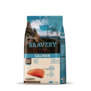 ברייברי – Bravery סלמון מזון היפואלרגני לגורי כלבים מגזע בינוני/גדול 4 ק"ג