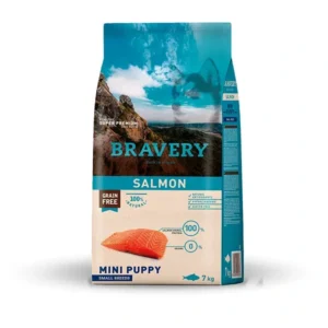 ברייברי סלמון מזון היפואלרגני לגורי כלבים מגזע קטן 7 ק"ג Bravery