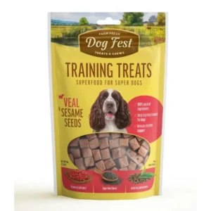 דוג פסט חטיף אילוף קוביות בטעם עגל וזרעי שומשום – 90 גרם