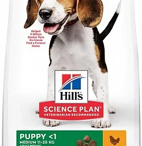 הילס סאיינס פלאן מזון יבש לכלב גור בינוני עוף 2.5 ק"ג