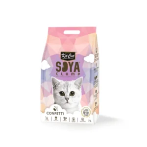 חול חתולים סויה בניחוח קונפטי 7 ליטר מתכלה ב100% במים