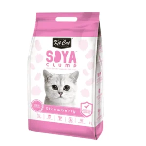 חול חתולים סויה בניחוח תות שדה 7 ליטר מתכלה ב100% במים