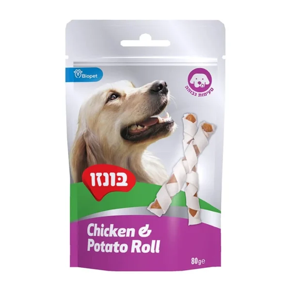 חטיף בונזו רול עוף ותפוח אדמה 80 גרם