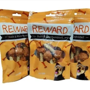 חטיף ברווז ואורז בצורת משקולת