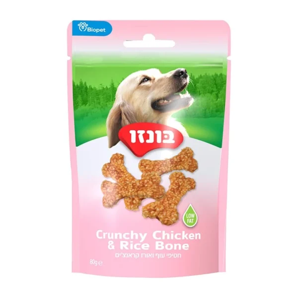 חטיפי בונזו עוף ואורז קראנצ'ים 80 גרם