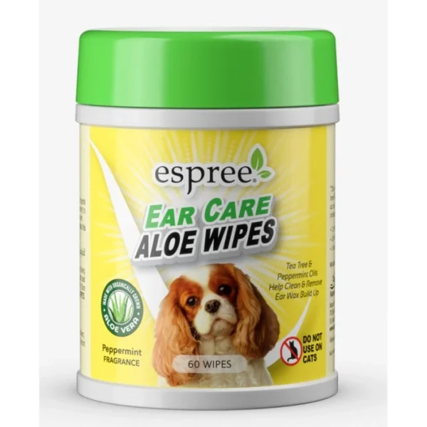 a container of wipes with a picture of a dog