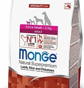מונג' כלב בוגר מגזע זעיר XS כבש, אורז ותפו"א 2.5 ק"ג