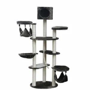 מתקן גירוד לחתול בצבע אפור במידה 55*55*175