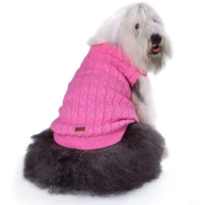 סוודר צמות ורוד