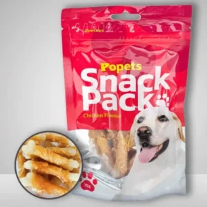 פופטס חטיף לכלב עצם סידן עטופה עוף 75 גרם