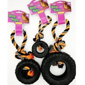 צעצוע צמיג עם חבל דנטלי