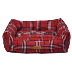 ריבוס מיטת דניש לכלב אדום M