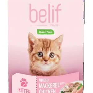 שימור בליף קיטן מקרל ועוף לגורי חתולים 400 גרם Belif