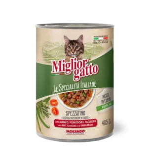 שימורים לחתול, Le Specialita Italiana, נתחים בטעם בקר, עגבניות ושעועית 405 גר'