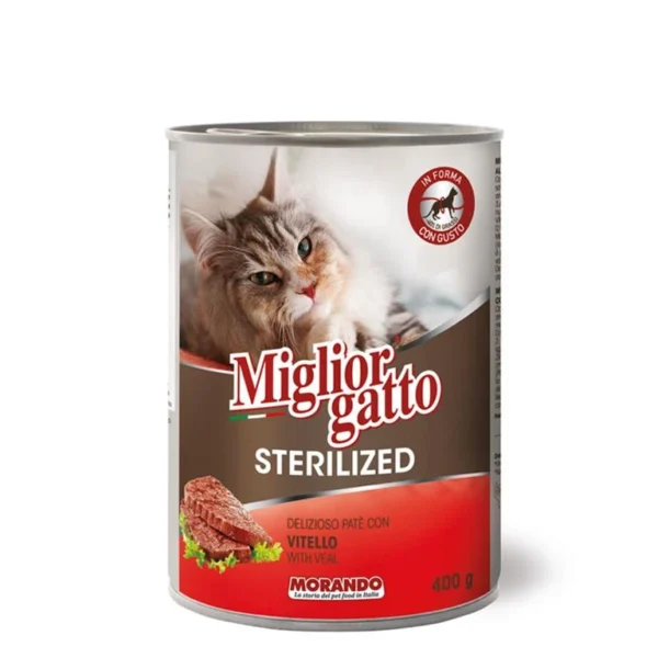 שימורים לחתול מסורס,Migliorgatto, פטה בטעם עגל 400 גר'