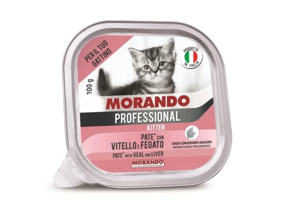 שימורים לחתול,Morando Professional, פטה עגלכבד לגורים 100 גר'