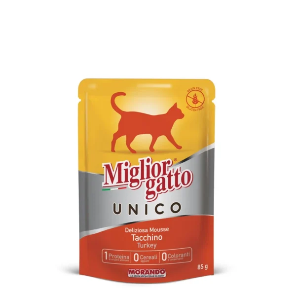 שימורים לחתול,Morando UNICO, בטעם הודו 85 גר'