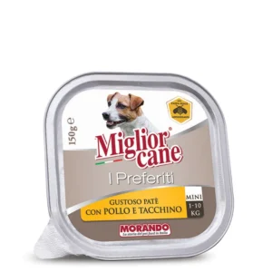 שימורים לכלב מגזע קטן,I Preferiti, פטה בטעם עוף והודו, 150 גר'