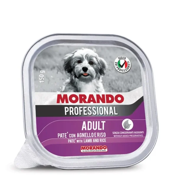 שימורים לכלב,Morando Professional, פטה כבש ואורז 150 גר'