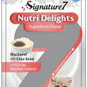 שלוקים SIGNATURE 7 לחתול בטעם מקרל וזרעי צ'ייה