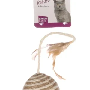 כדור חוטים ונוצה לחתול