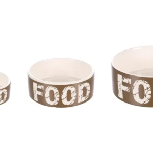 קערה קרמית מים ואוכל