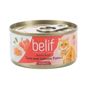 belif מעדן טונה ופתיתי סלמון ברוטב לחתול 80 גרם belif בליפ