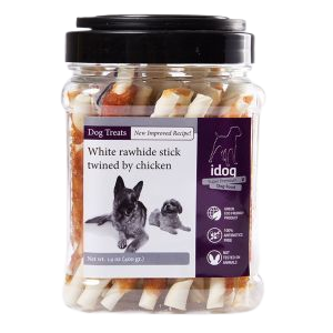 איי דוג חטיף מקלות עור בציפוי עוף 400 גר' לכלבים