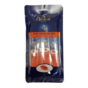 Elizacat אליזקט 60 גרם חטיף שלוקים לחתול בטעם טונה ושמן דגים