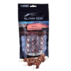 חטיף אלפא דוג עצם סלסולי בקר 80 גרם