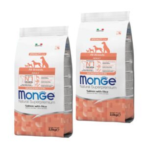 2 שקי מונג' סלמון לכלב בוגר 12 ק"ג