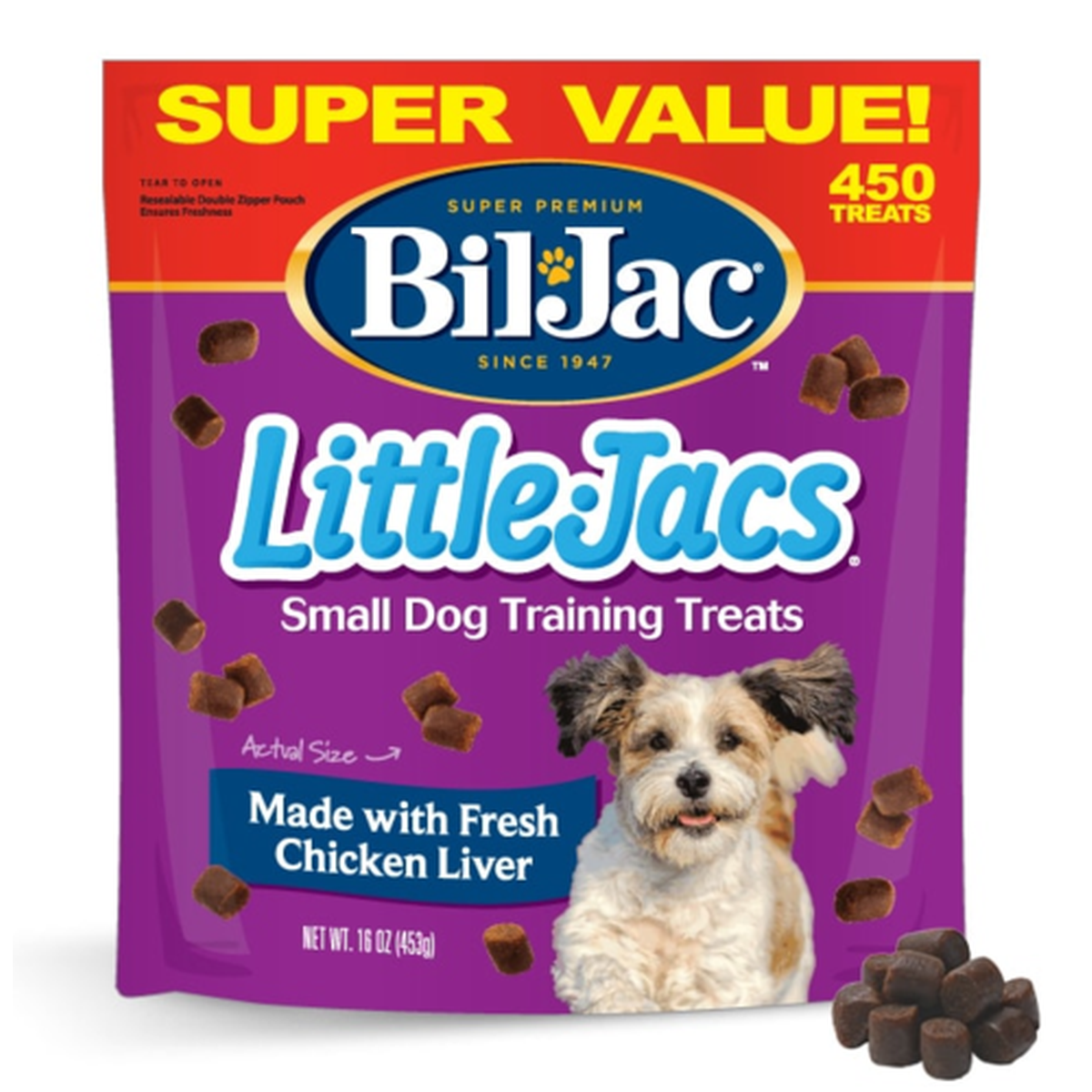 קנייה של אונליין – ב-מארלי מזון וציוד לחיות מחמד חטיף ביל ג'ק לכלבים מגזע קטן עם כבד עוף טרי 453