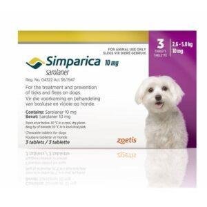 סימפריקה 2.5-5 ק"ג לכלבים 10 מ''ג