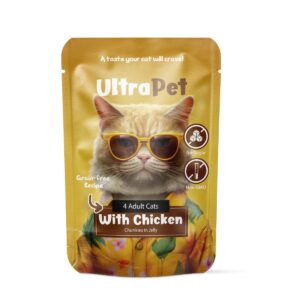 פאוץ' אולטרה פט לחתול נתחי עוף 85 גרם