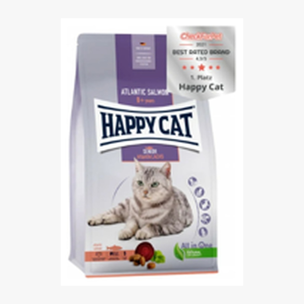 קנייה של אונליין – ב-מארלי מזון וציוד לחיות מחמד הפי קט חתול סלמון סניור 8+ 4 ק''ג