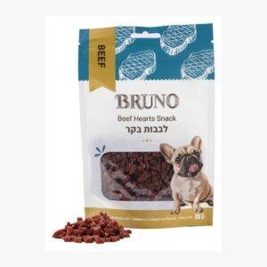 חטיף ברונו לכלב לבבות בקר 80 גרם