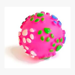 כדורסל גומי צבעוני מצפצף עם פרצוף צעצוע לכלבים