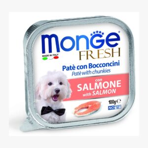 מונג פרש לכלב פטה עם נתחי סלמון 100 גרם