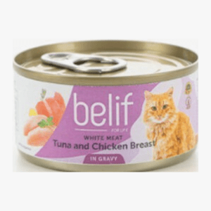 שימור בליף טונה וחזה עוף ברוטב לחתול בוגר 80 גרם